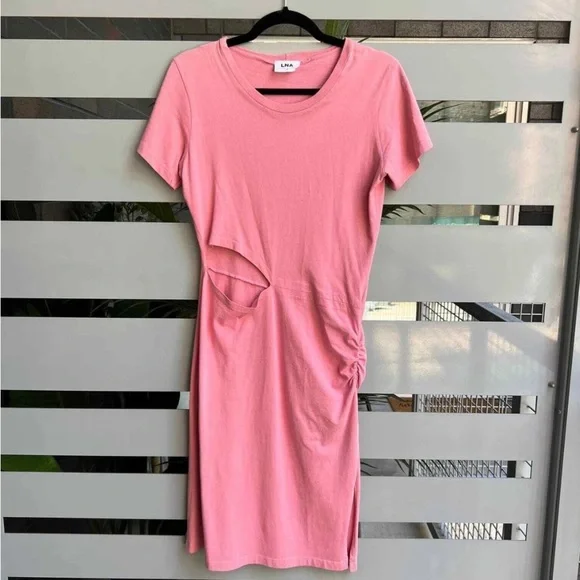 LNA ‘Alek’ Pink Cutout Short Sleeve Dress Size XS - Picture 2 of 6
